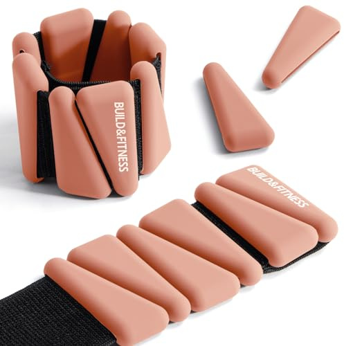 Wrist & Ankle Weights, Adjustable Bands for Women & Men Workouts, Set of 2 (1lb & 2lb each / 1kg & 2kg total). Running, Jogging, Walking, Yoga, Dance, Pilates, Aerobics, Strength Training (blush, 2lb)