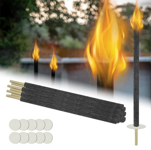CEEDIR Lot de 100 torches en cire naturelle - 100 minutes - Pour l'extérieur - Avec poignée extra longue - Pour enfants - Pour jardin, extérieur, randonnée, feux d'artifice