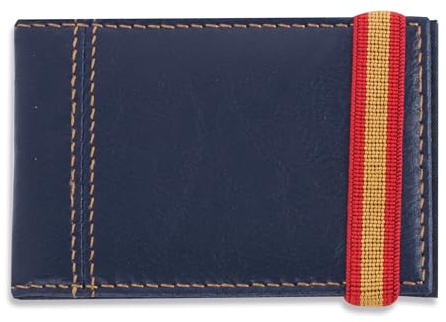 MIBANDERA Cartera para Tarjetas de Crédito Tarjetero Hombre Mujer Pequeño Polipiel Tarjeteros Bandera España Funda Tarjetas Minimalista (Azul - Bandera España)