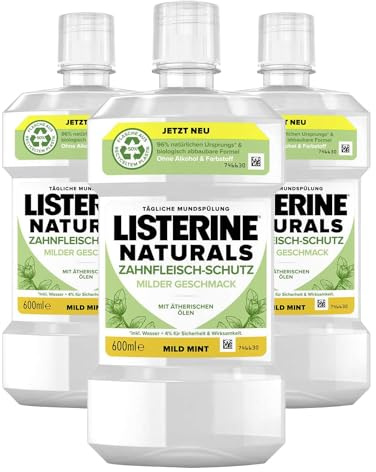 3x Listerine Naturals Zahnfleisch Schutz Mundspülung je 600ml Zahnfleisch Scbutz