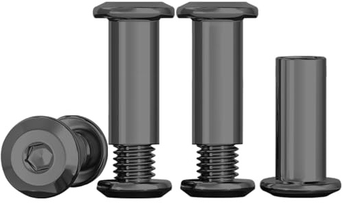 Drenky Viti Di Collegamento Nero M6 Dado A Manicotto In Acciaio Inox A2 V2A M6x16mm Viti A Manicotto 10 Pezzi (10 x Viti Per Mobili, 10 x Dado A Manicotto) Per Mobili, Armadi, Tavole Di Legno