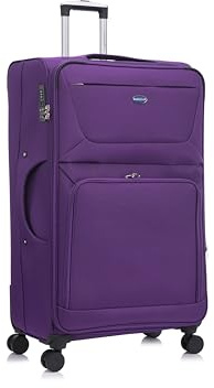 Aerostar Extra Large 32” Lightweight Softshell Expandable Suitcase, Integrated Combination Lock, 4 Wheels Check in Luggage for 30kg (Purple Haze, 162 litres)