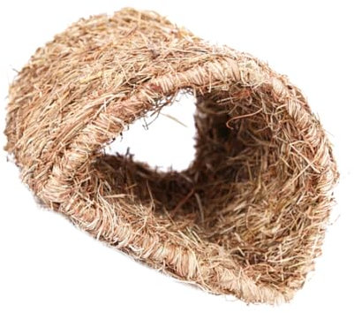 BELLIFFY Kaninchen Tunnel Nest Aus Naturmaterialien Holzfarbe Interaktives Wurfspielzeug Für Kleintiere Ideal Für Hasen Meerschweinchen Und Nagetiere 22cm*20cm*16cm