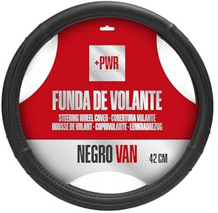 +PWR Car Parts Lenkradbezug Van Schwarz Universal für 42 cm große Lenkräder von Transportern. rutschfest. Hergestellt aus 50% PVC + 50% hochwertigem TPE.