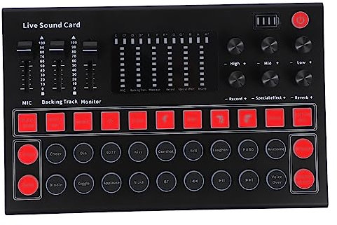 OSALADI Mezclador De Audio Portátil Cambiador De Voz y Tarjeta De Para Transmisión Compatible Múltiples Rápida y Reducción De
