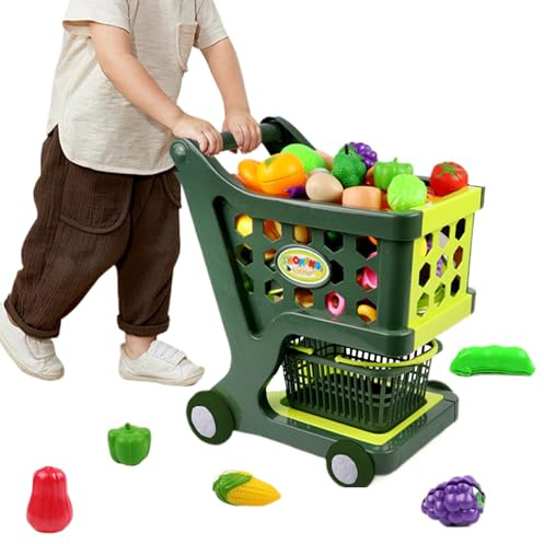 Carrello della spesa Fai finta di giocare a un giocattolo,Fai finta di giocare a un negozio di alimentari - Giocattolo del carrello della spesa per bambini,Giocattolo per carrello della spesa per bam