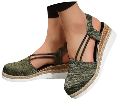Sandalias Plataforma Mujer Esparto Cuña Cerradas Sandalias Comodas Alpargatas Verano Cierre De Hebilla De Vestir Casual Yute Sandalia Elegantes Moda Flexibles Zapatos Antideslizantes Fiesta Novia 2025