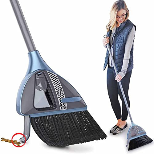 Barredora con aspiradora integrada, succión vórtice de 20.000 rpm, limpieza sin ruido para suelos de madera, batería de litio, boquilla inteligente, mango ergonómico