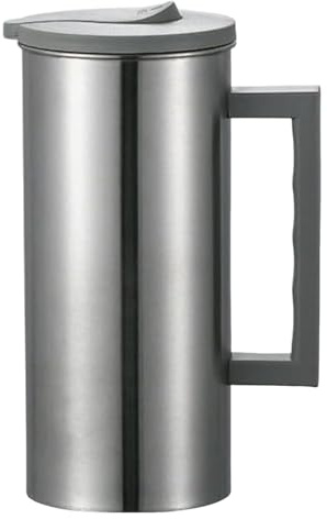 In Acciaio Inox - Caraffa In Metallo | Per Bevande | Caraffa Per Succo Grande Capacità Con Coperchio | Contenitore Per Bevande Calde E Fredde Con Manico A Presa Sicura Per Birra Caffè
