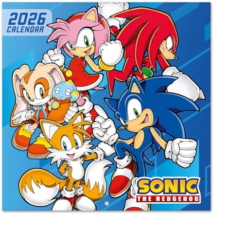Grupo Erik Calendario 2026 pared Sonic - Almanaque pared 2026 : Planificador mensual Con espacio para Anotar, Ilustraciones y Fácil de colgar (30x30cm)