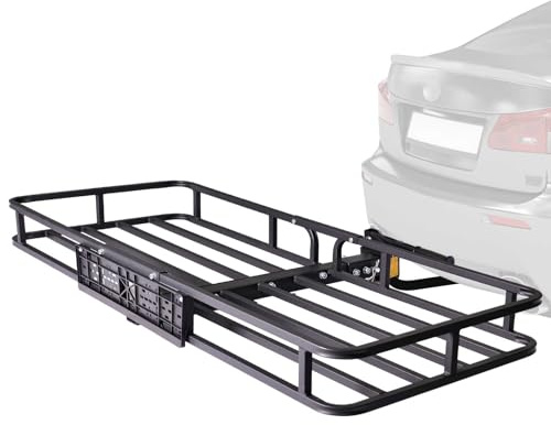 Plutohiker Portapacchi posteriore per gancio di traino, 152 x 61 x 15 cm, portellone posteriore con giunto di montaggio, adatto per Tow Hitch (gancio di traino), utilizzabile in ATV, auto, SUV