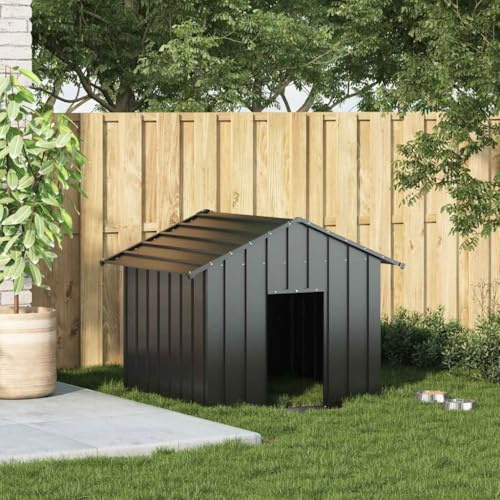 Versear Gabbia per Cani, Box per Cani da Esterno, Box per Cani, Recinto per Cani, Gabbia Cani con Tetto 131x101x102cm Acciaio Zincato