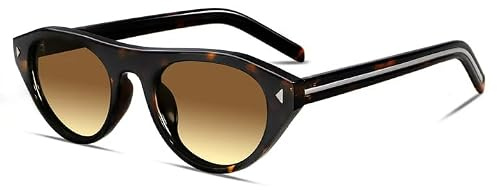 GUVIVI Lunettes de soleil ovales rétro petites pour femmes et hommes, style chic tendance, forme œil de chat, lunettes fines, accessoire mode