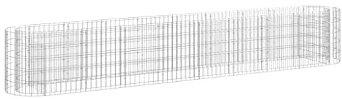 HFXHIJXQ Gabbione rialzato in ferro zincato, 330 x 50 x 50 cm, XXL, cesto in pietra, gabbione in filo metallico, fioriera resistente alle intemperie, per progetti da giardino e moderna bordatura per