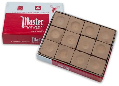 Imperial Master Billiard Pool Chalk, Pack of 12 Cubes, Gold, with Protective Box - Professional Billiards Chalk for Smooth, Even Coating on Cue Tip - Pool Table Accessories Gifts for Men, 18-325