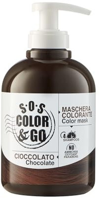 Alama Professional S.O.S Color&Go Maschera Colorata Cioccolato, Nutriente, Ravvivante, Riflessante e Tonalizzante per Capelli Naturali, Colorati e Con Mèches, 300 ml