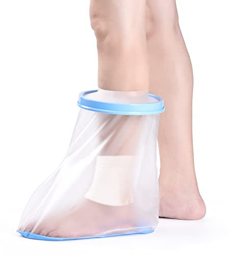 Fasola Duschschutz Fuß Rutschfest, Verbandschutz Wasserdicht Erwachsene Für Gebrochener Zeh, Knöchel, Brennen, Wiederverwendbar Gipsschutz Fuß Halten Sie Wunden und Verbände Während des Badens Trocken