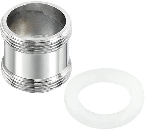 PATIKIL M22*1.0 Mâle à M22*1.0 Mâle Filetage Robinet Adaptateur, Chromé Aérateur Connecteur Raccord pour Jardin Tuyau Eau Filtre Tube, Argent