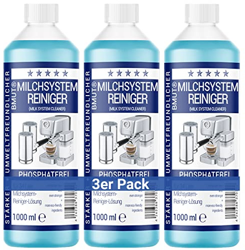 3 x 1 000 ml mjölksystemrengöring koncentrat för helautomatisk kaffemaskin, mjölkskummare, mjölkskumrengöring, mjölkrengöring, universell för alla tillverkare