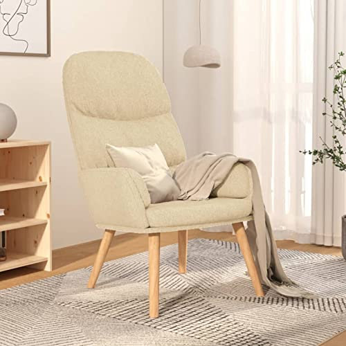 Homgoday Relaxsessel Fernsehsessel Ruhesessel Loungesessel TV-Sessel Schlafsessel Lesesessel Einzelsofa Sessel Relaxliege Einzelliegesessel für Wohnzimmer Schlafzimmer Creme Stoff