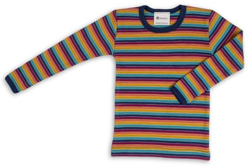 Engel Natur Kinder Langarm Unterhemd 70% kbT-Merinowolle, 30% Seide, GOTS Zertifiziert, Made in Germany (164, Multicolour)