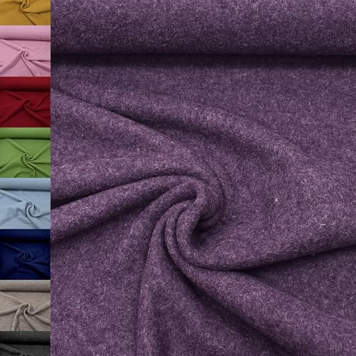 MAGAM-Stoffe Walkloden Wollstoff 100% reine Schurwolle Meterware 50cm (23. Meliert lila)