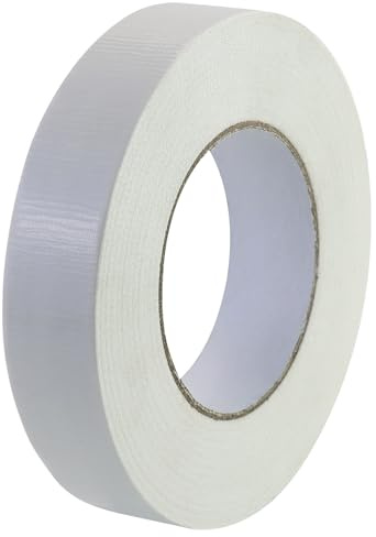 AMANDELIZABE Cinta adhesiva de tejido (1 rollo, 25 mm x 55 m), color blanco