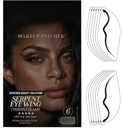 Adesivi Per Eyeliner | Impermeabile 6 Paia a Lunga Durata Forniture per Vacanze,Adesivi Occhi Neri | per Viso Costume da Viaggio Eventi Cosplay Trucco Festa Spettacolo Festival Vacanze di Natale