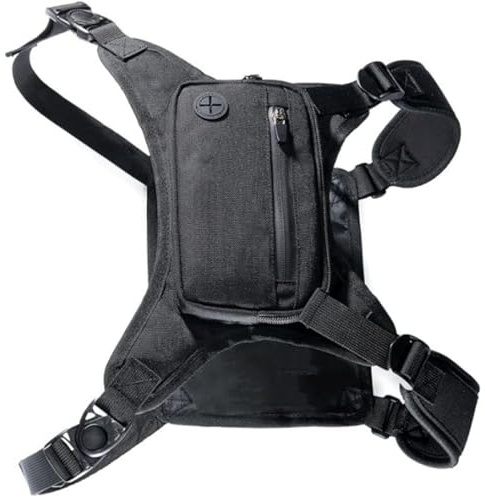 CHIZISX 1. Sac de poitrine léger réglable avec bandes réfléchissantes et plusieurs poches pour randonnée, cyclisme, camping, voyage pliable