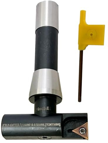 MachEl New Balanced Design 3″ Fly Cutter Indexable Type with R8 Shank (7/16 UNF Drawbar Thread) Single Insert Face Milling Cutter TCMT1604 Insert Included Torx Screw & Star Key Included