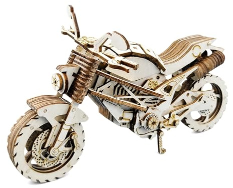 FeiatPogra 3D Puzzle Motorcycle Kit - DIY Motocross Construction Craft Kits, Wooden Motorbike Model Kits for Adults to Build Gift for Boys and Girls Birthday Christmas