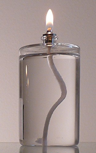 Firefly Fuels Refillable Glass Oil Candle - 5 oz Liquid Candle for Indoor Use, Outdoor Events, Emergency Lighting - Clean Burning with Wick and Holder Included. Use with Liquid Paraffin or Lamp Oil