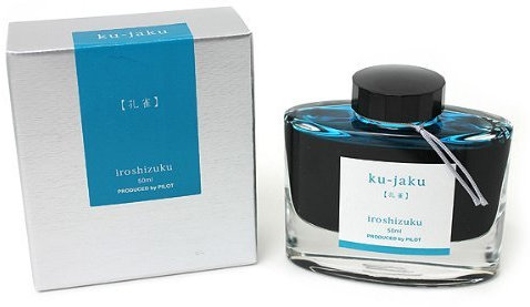 Pilot Iroshizuku Fountain Pen Ink - 50 ml Bottle - Ku-jaku Peacock (Deep Turquoise Blue) (japan import), B?roartikel