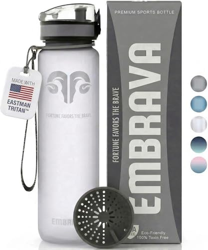 Borraccia per Sportivi – Large, da 1000 ml – Flusso Veloce, Coperchio a tenuta Stagna e Chiusura a Scatto, si Apre Con un Click – Bottiglia d'acqua in Plastica atossica e priva di qualsiasi BPA - Plastica ecologica di Tritan e Copoliestere