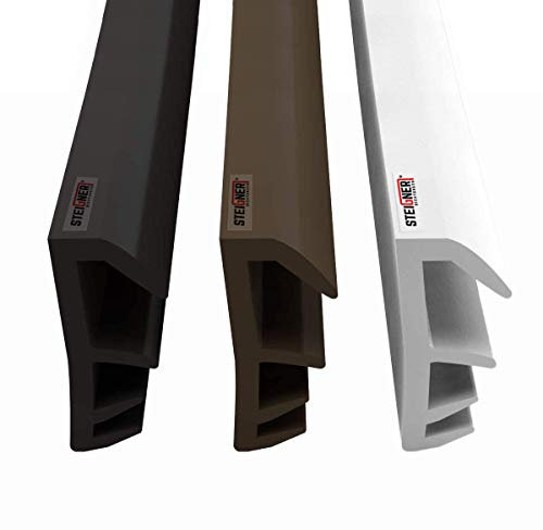 STEIGNER Joint de feuillure de battant Joint d'étanchéité de fenêtre Largeur de rainure 5 mm en TPE, 20m, NOIR, SFD14