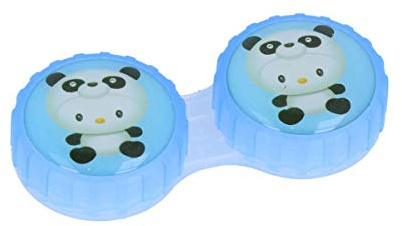Kontaktlinsbehållare med motiv för kontaktlinser av alla slag blå – panda