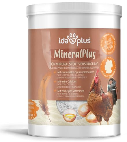 Ida Plus - MineralPlus - Futterkalk für Hühner - Premium MineralPlus - Mineralstoffe & Vitaminmischung - Rundumversorgung - mit Kalzium für das Huhn - 1 kg