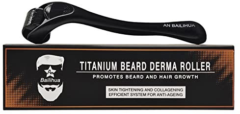 Beard Roller Gesichtsroller Bartroller Bartpflege-Set Bartroller für Männer Vatertagsgeschenk, Bartwuchs Schnurrbart-Pflegeset Gesichtsfalten Haarwuchsverlust Dehnungsstreifen Männergeschenke 0.5mm