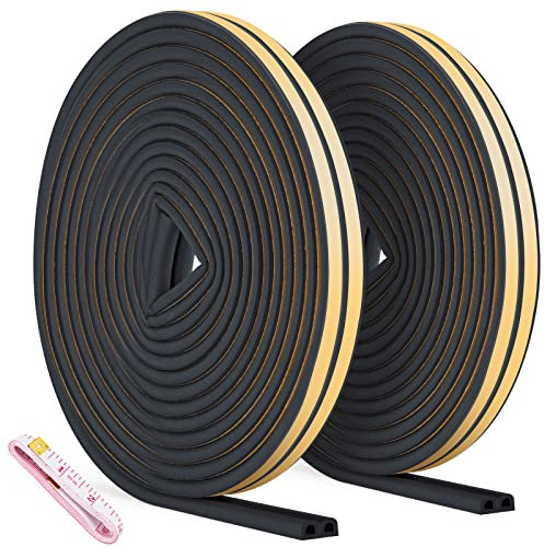 20m Dichtungsband für Türen, Türdichtung Fenster Anti-Kollision/Schalldichter/Wasserdichter/Staubdicht Dichtungsband Selbstklebende - 9mm*6mm Gummi Dichtungsband - Schwarz