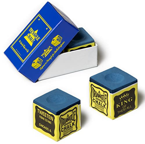 Triangle Billiard Pool Cue Chalk Blue - 2 pcs - Made in The USA