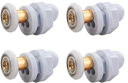 Qikuver Duschkabin rullar, 4 delar reservrullar reservdelar duschkabiner glasdörrrulle, kopparstav skjutdörrhjul, för duschdörr rullar duschkabiner rullar badrumstillbehör (19 mm)