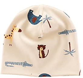 MAKFORT Babymössa, mössa, barn, mjuk bomull, småbarn, hatt, barn, slip-mössa, pojke och flicka, Beige, M