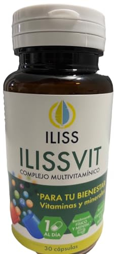 Complejo multivitaminico ILISSVIT 30 capsulas. Rendimiento fisico y mental. Cansancio y fatiga. Intolerancias alimentarias. 1 al día.