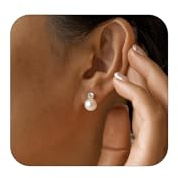 Pendientes de Perlas Naturales para Mujer, Diseño Moderno en Oro de 14K o Plata, Pendientes Hipoalergénicos, Ligeros y Duraderos, Idea de Regalo para Novias y Eventos Especiales（6mm、8mm、10mm,12mm）