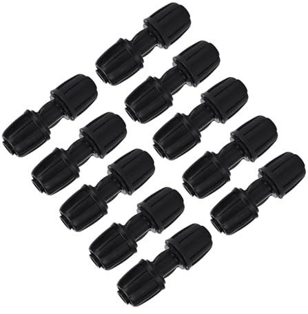 Dioche Connettore per Tubo Dritto da 10 Pezzi, Raccordo per Irrigazione a Goccia da Giardino Resistente alla Ruggine per Giardinaggio in Giardino/Balcone, Materiale Pom