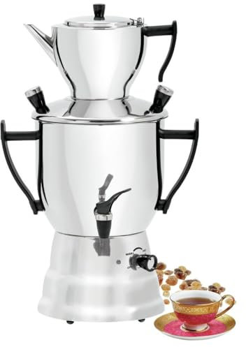 MBH - Samovar industrial 3L con Tetera de Acero Inoxidable. Hervidor de agua profesional para hostelería.