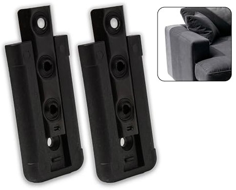 IPEA Supports pour Fixation de Tête de Lit, Canapés et Meubles - 2 pièces - Crochets encastrés en métal pour ameublement - Baïonnettes - Connecteurs universels pour pièces de lits et canapés