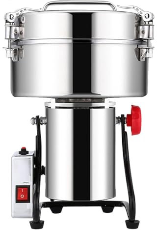4500g Household Dry Grinder Spice Mill Pulverizer Stainless Steel Powder Machine with Overload Protection for Seeds Dried Chili Pepper