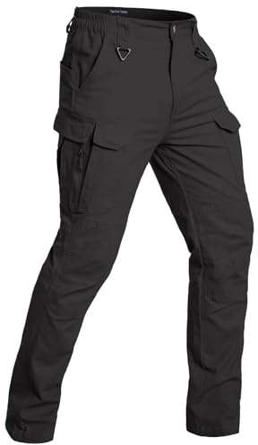 CARWORNIC Men’s Hiking Tactical Trousers Stretch Cotton Cargo Work Trousers for Men Lightweight Relaxed Fit Combat Military Pants Ripstop Multi Pockets Construction Outdoor Trousers US 38W / 32L=UK