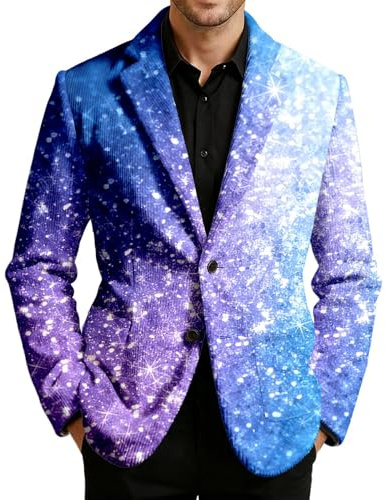 Giacca Paillettes Uomo con Brillantini,Giacca da Carnevale in Velluto a Coste,Blazer Glitter Elegante Slim Fit,Da Uomo Sequin Jacket,Costume da Blazer,Steampunk Smoking,per Feste Il Tempo Libero